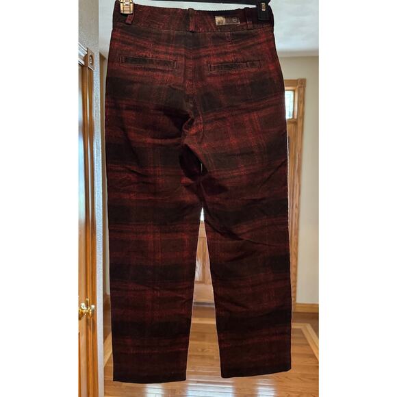 AG Adriano Goldschmied The Elvie Corduroy Red Plaid High Rise Crop Trouser 27 - Picture 4 of 12